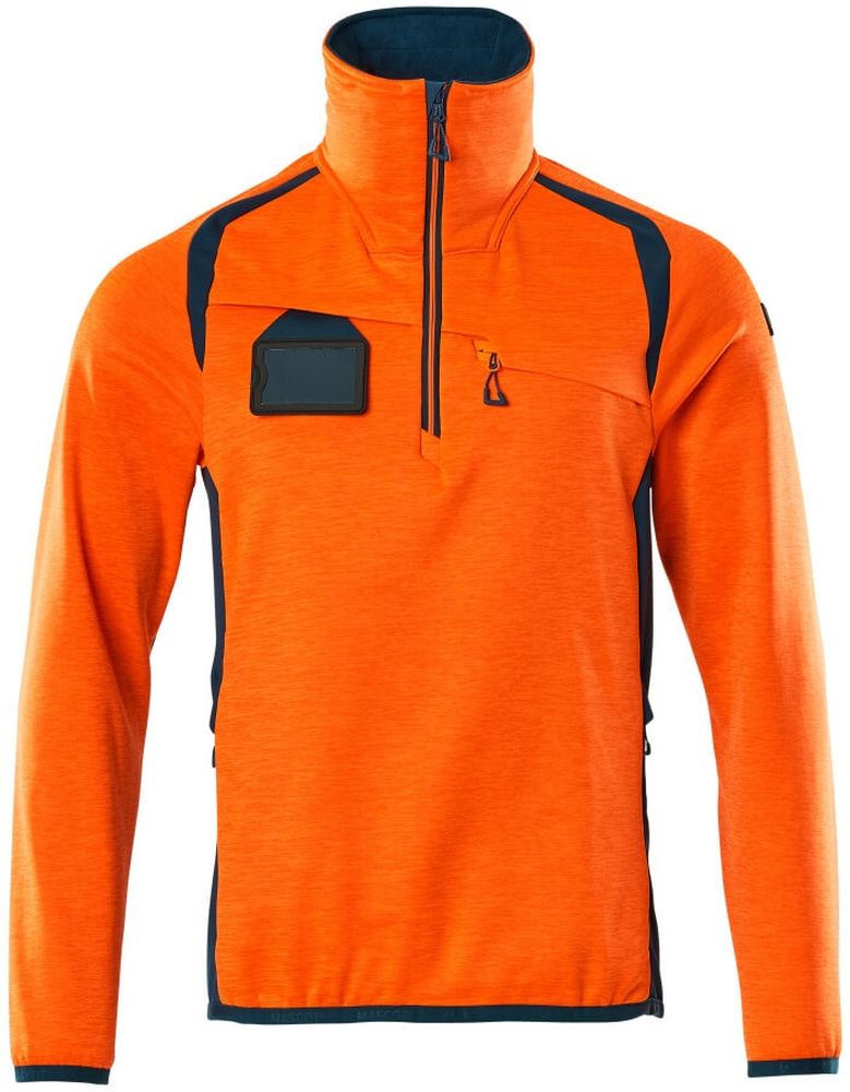 MascotFleecepullovermitkurzemReiverschlussAccelerateSafe19303-316Hi-visOrangeDunkelpetroleum-XXL