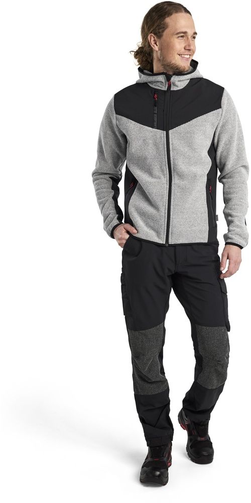 BlklderArbeitsjackeStrickjackemitSoftshell59402536GrauMelangeSchwarz-4XL