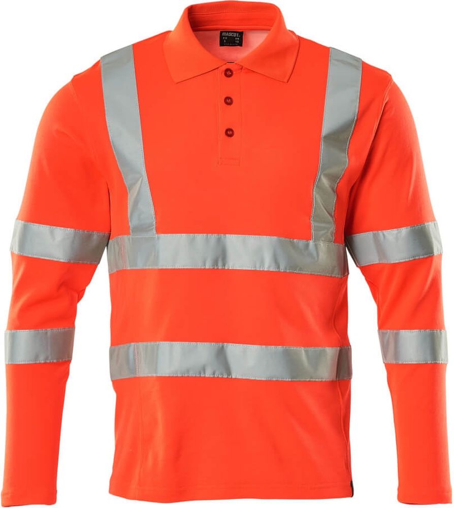 MascotPolo-ShirtLangarmSafeClassic18283-995Hi-visRot-XXL