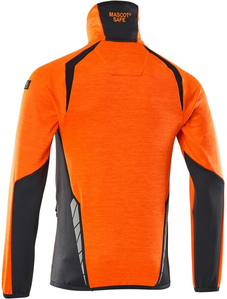 MascotFleecepullovermitkurzemReiverschlussAccelerateSafe19303-316Hi-visOrangeSchwarzblau-XXL