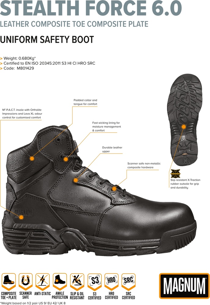 MagnumSicherheitsstiefelStealthForce60LeatherCtCpM801429S3Black-35