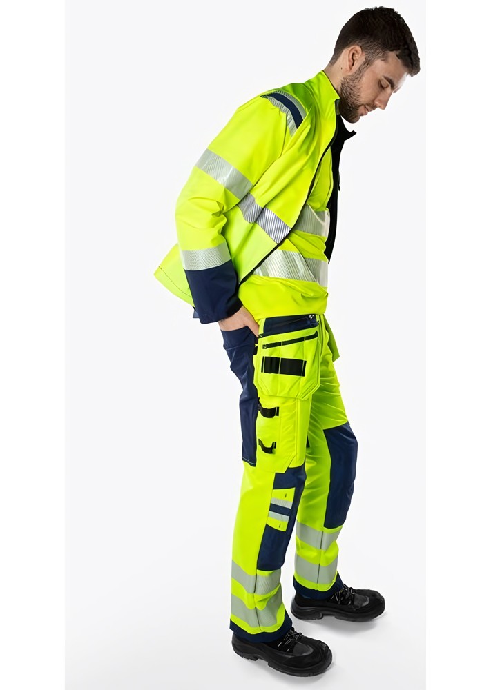 FristadsHighVisGreenHandwerkerStretchhoseKl22644GSTPWarnschutz-GelbSchwarz-C44