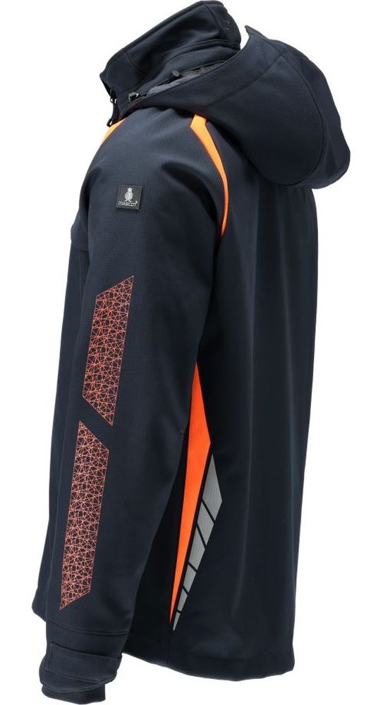 MascotSoftshellJackemitKapuzeAccelerateSafe23002-246SchwarzblauHi-visOrange-XXL