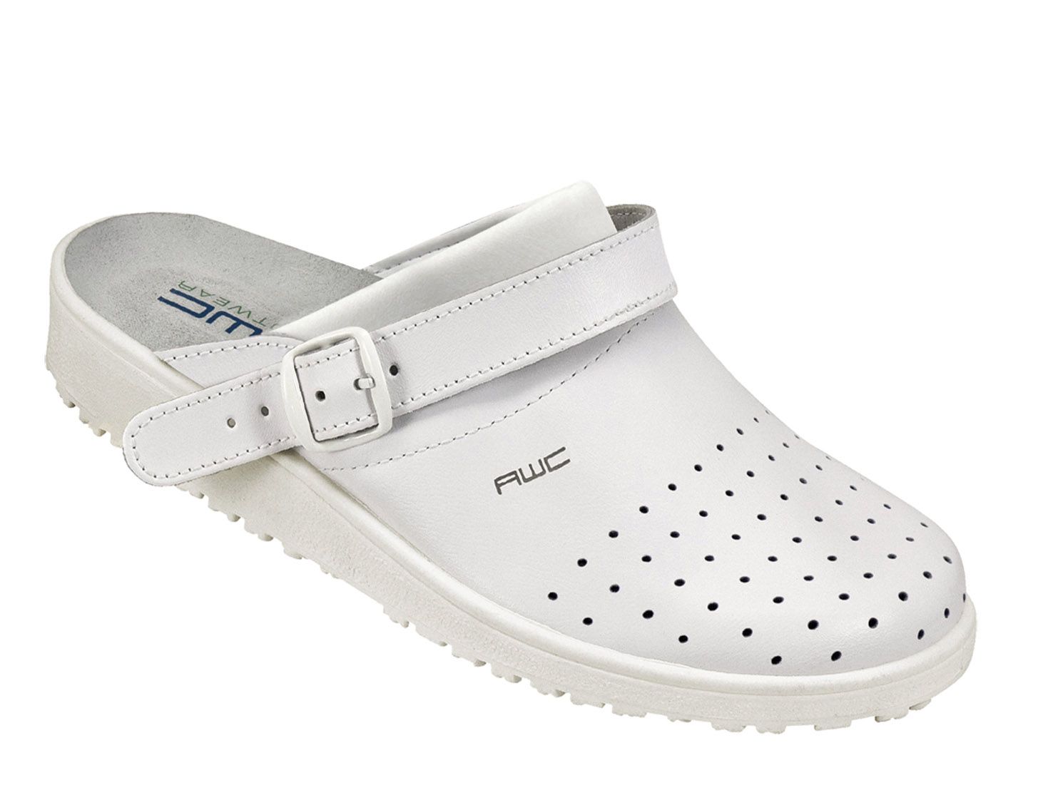 AWCFootwearBerufsschuheSandalegelochtmitneuemRistpolsterinWeiAubergine
