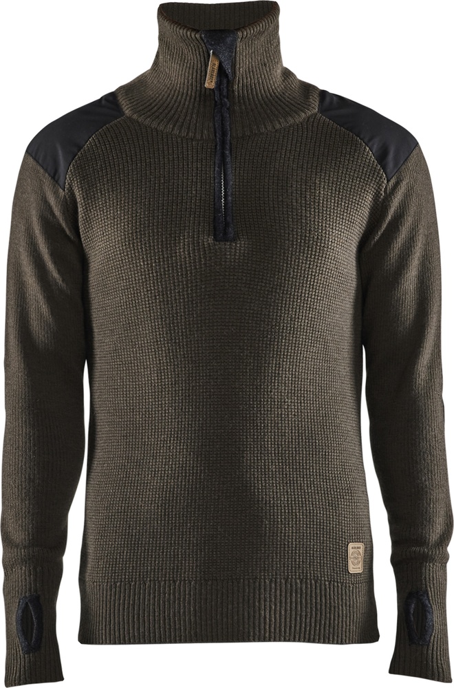 BlklderWollsweaterHalfZip46301071DunkelOlivgrnDunkelgrau-4XL