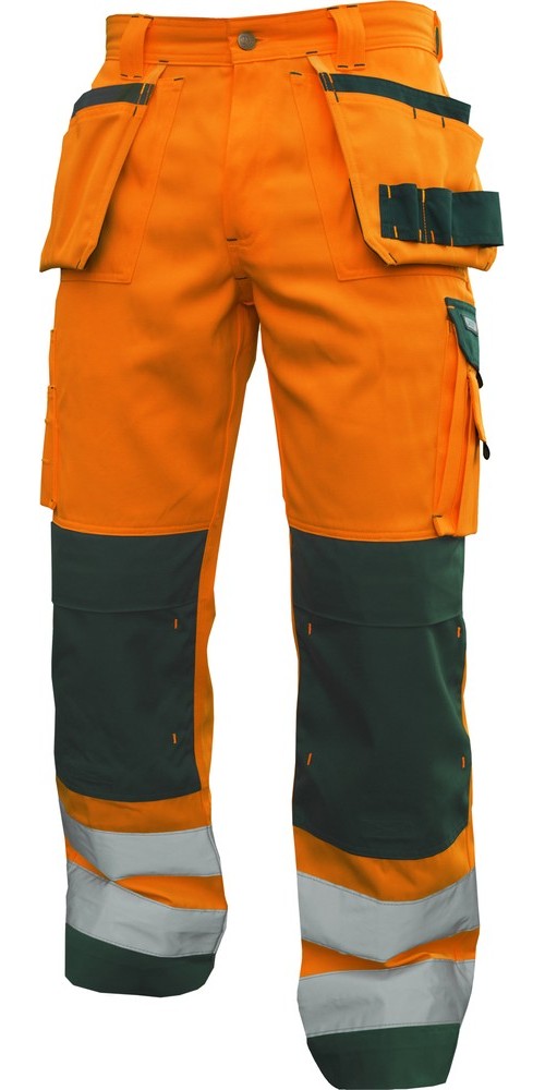 DassyWarnschutzhosemitHolstertaschenundKniepolstertaschenGlasgowPESCO74NeonorangeFlaschengrn