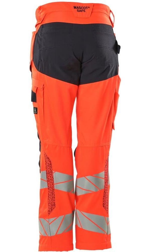 MascotDamenHosemitKnietaschenAccelerateSafe19578-236Hi-visRotSchwarzblau-C3476