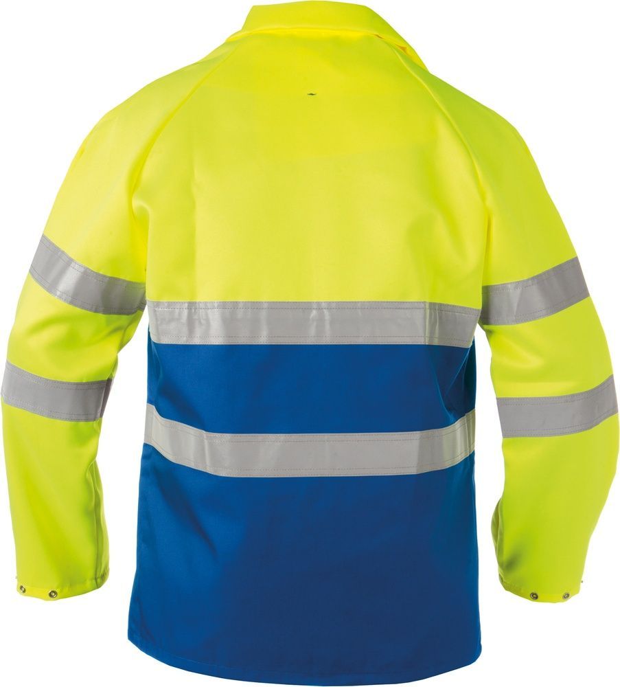 BasicLineWarnschutzarbeitsjackeLinsNeongelbKornblau-XS