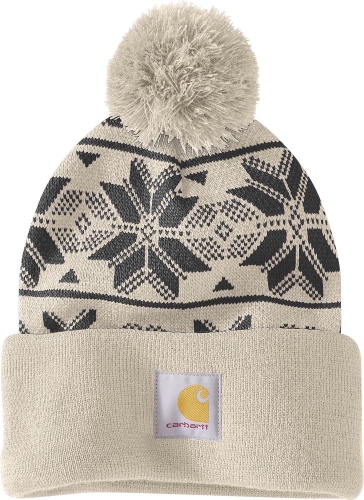 CarharttMtzeKnitPomJacquardBeanie106647OatMilk