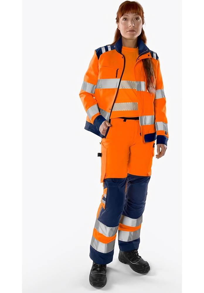 FristadsHighVisGreenHoseDamenKl22642GPLUWarnschutz-OrangeMarine-34