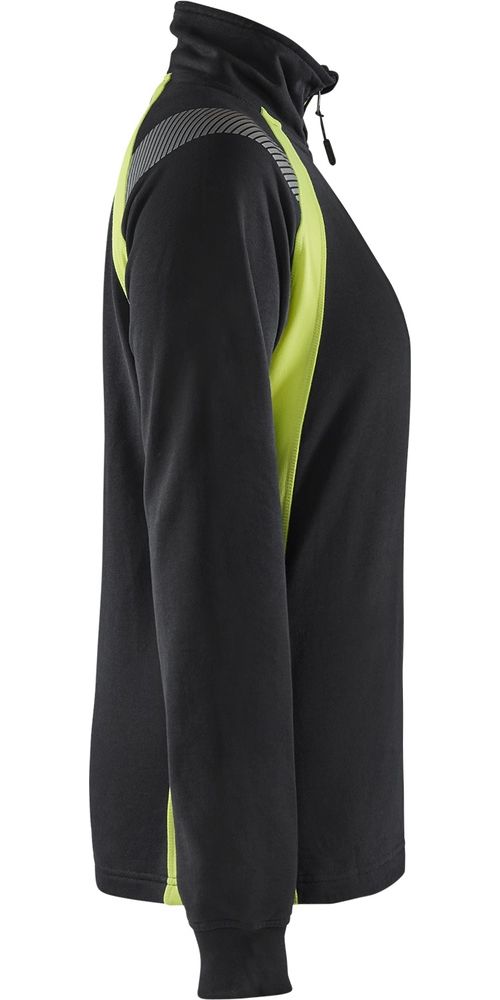 BlklderDamenSweatshirtHalf-zip34031158SchwarzHighVisGelb-L
