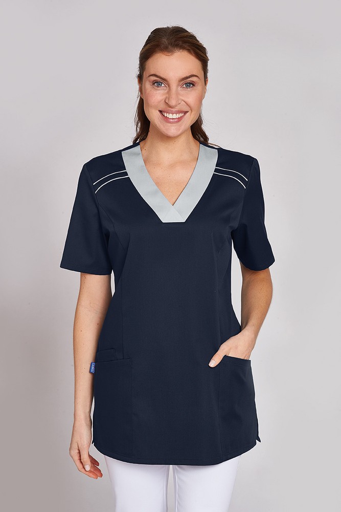 LeiberDamenSchlupfkasack08-27980429MarineSilbergrau-XS