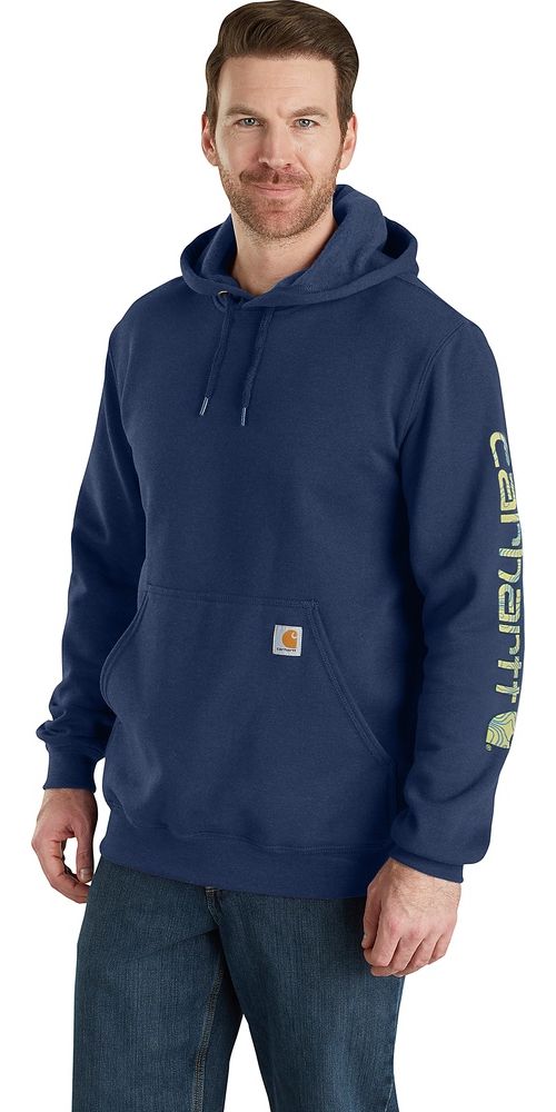 CarharttSleeveLogoHoodedSweatshirtK288DeepOceanHeather-L