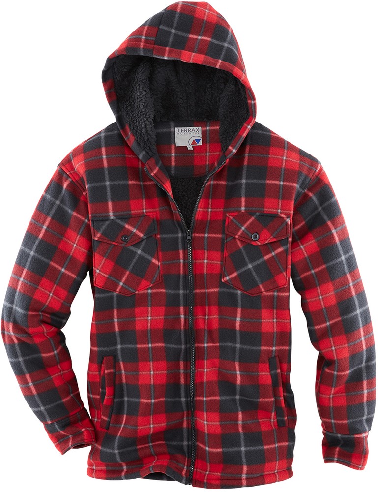 TerraxWorkwearThermohemdmitTeddyfutterSchwarzRot