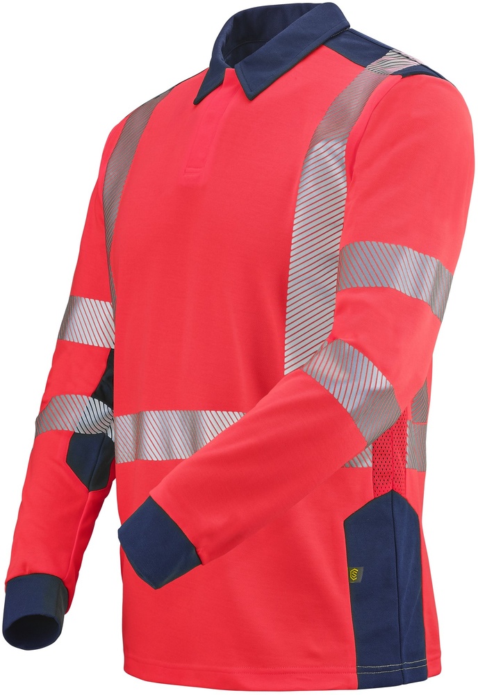 CepovettLangarm-PoloshirtFluoSafeXp9T87FluoRedNavy-XXL