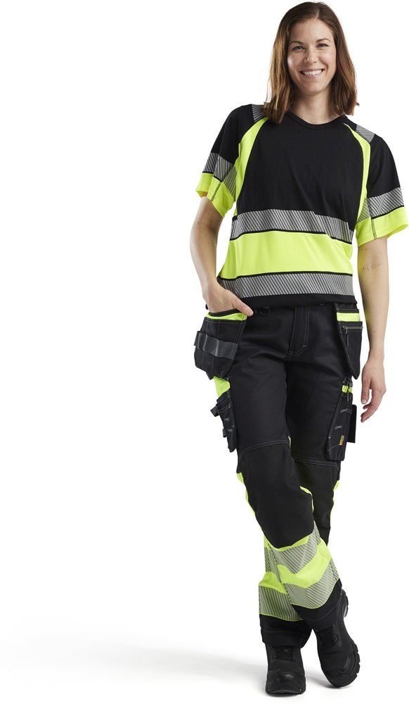 BlklderDamenHighVisT-Shirt34101030SchwarzHighGelb-L