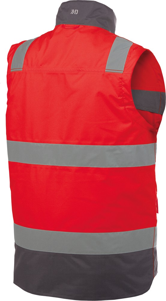 DassyWarnschutzWesteBilbaoPES70NeonrotZementgrau