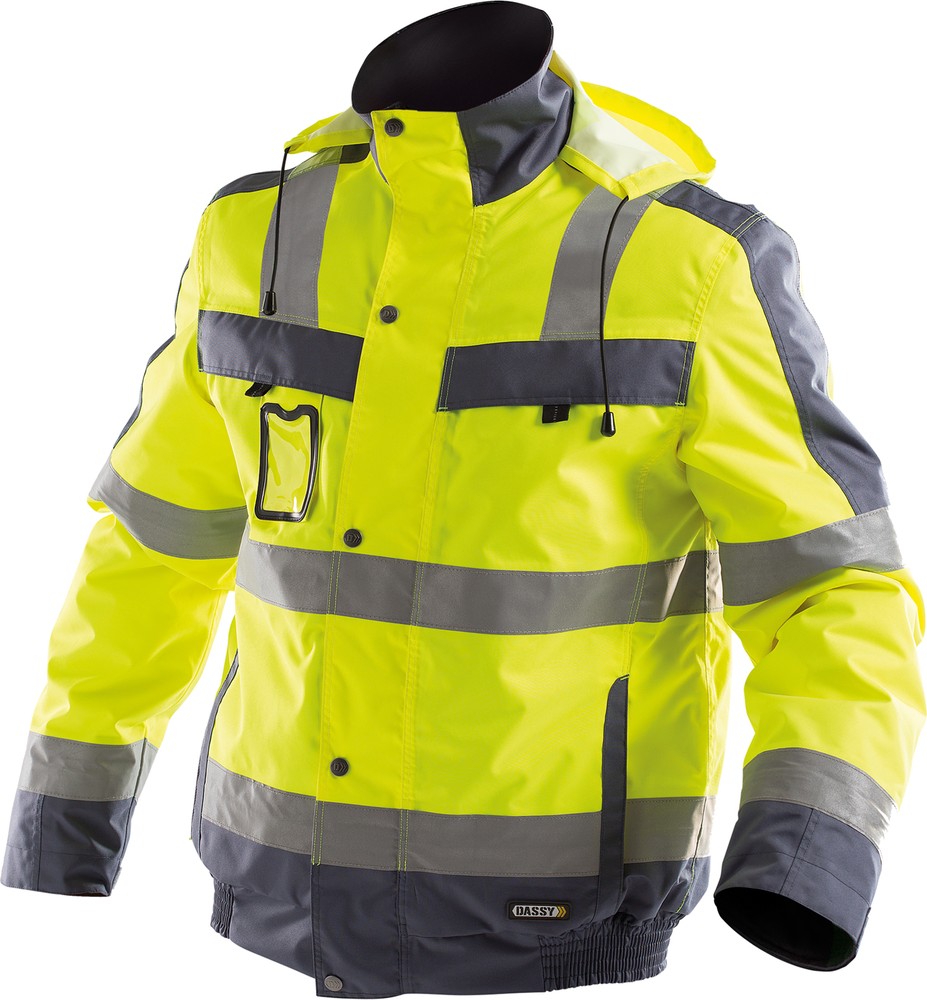 DassyWarnschutzWinterjackeLimaPES70NeongelbZementgrau