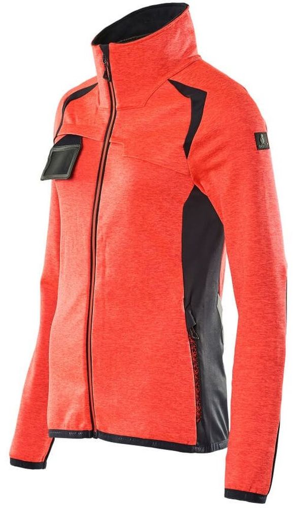 MascotDamenFleecepullovermitReiverschlussAccelerateSafe19453-316Hi-visRotSchwarzblau-XXL