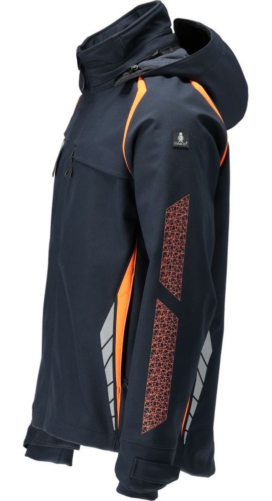 MascotSoftshellJackemitKapuzeAccelerateSafe23002-246SchwarzblauHi-visOrange-XXL