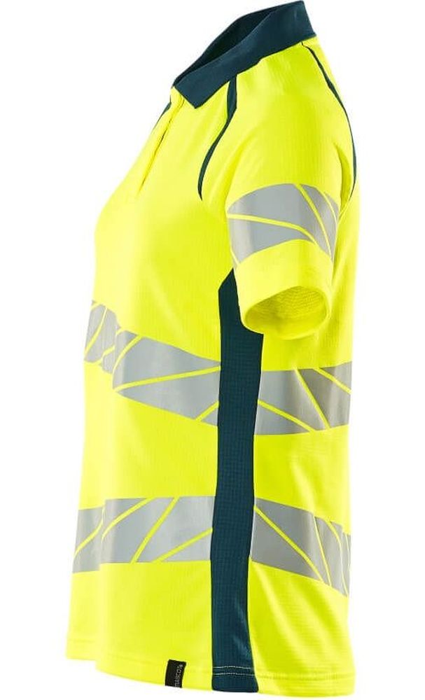 MascotDamenPolo-ShirtAccelerateSafe19093-771Hi-visGelbDunkelpetroleum-XXL
