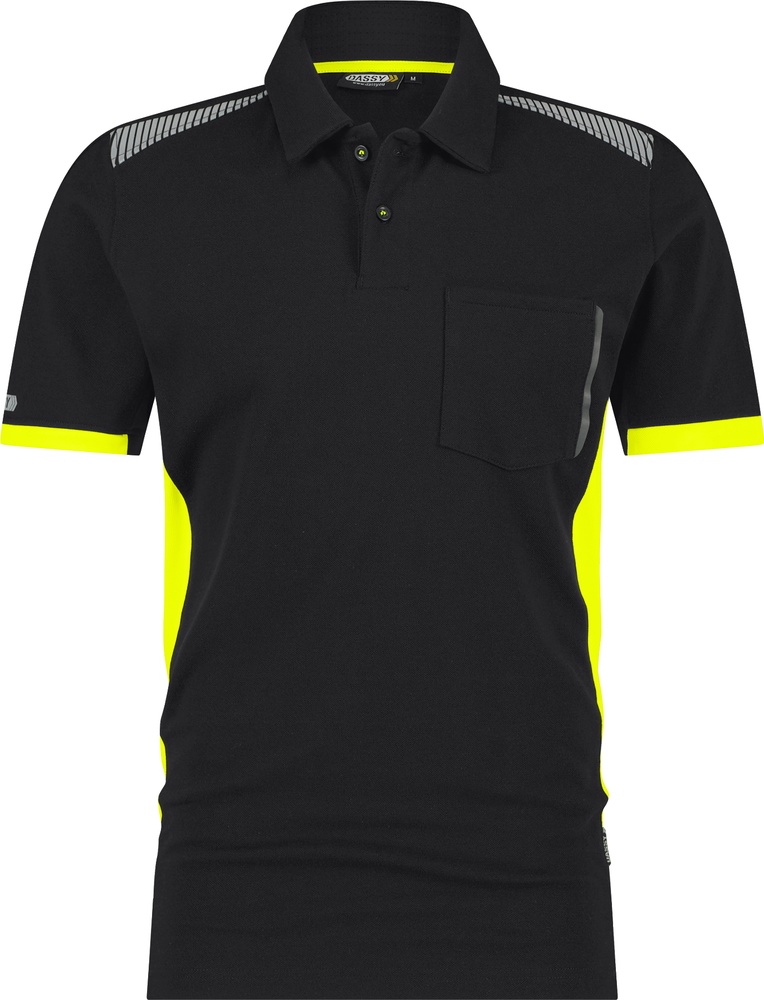 DassyPoloshirtVeracruzSchwarzNeongelb-XS