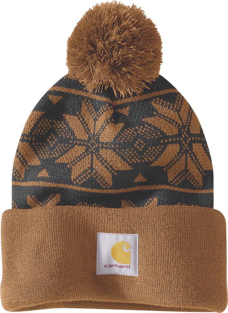 CarharttMtzeKnitPomJacquardBeanie106647CarharttBrown CarharttMtzeKnitPomJacquardBeanie106647CarharttBrown