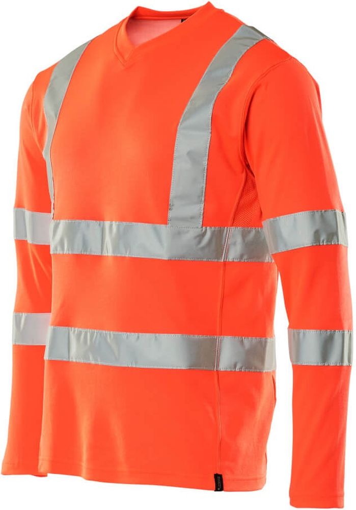 MascotT-ShirtLangarmSafeClassic18281-995Hi-visRot-XXL