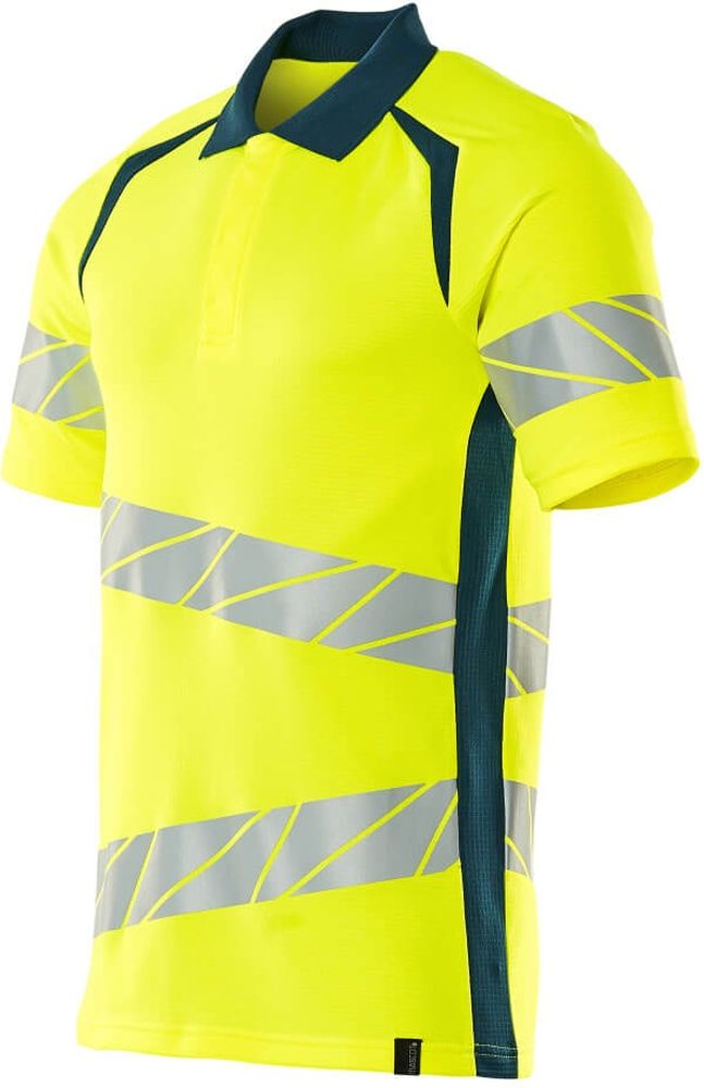 MascotPolo-ShirtAccelerateSafe19083-771Hi-visGelbDunkelpetroleum-XXL