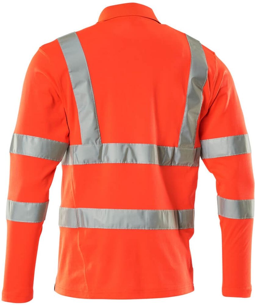 MascotPolo-ShirtLangarmSafeClassic18283-995Hi-visRot-XXL