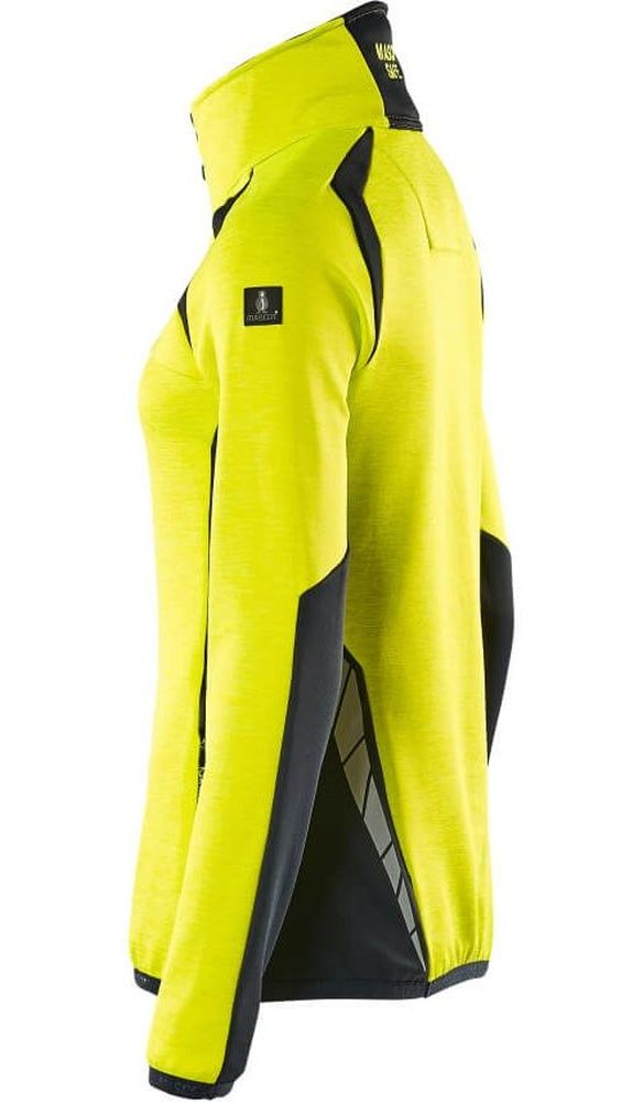 MascotDamenFleecepullovermitkurzemReiverschlussAccelerateSafe19353-316Hi-visGelbSchwarzblau-XXL