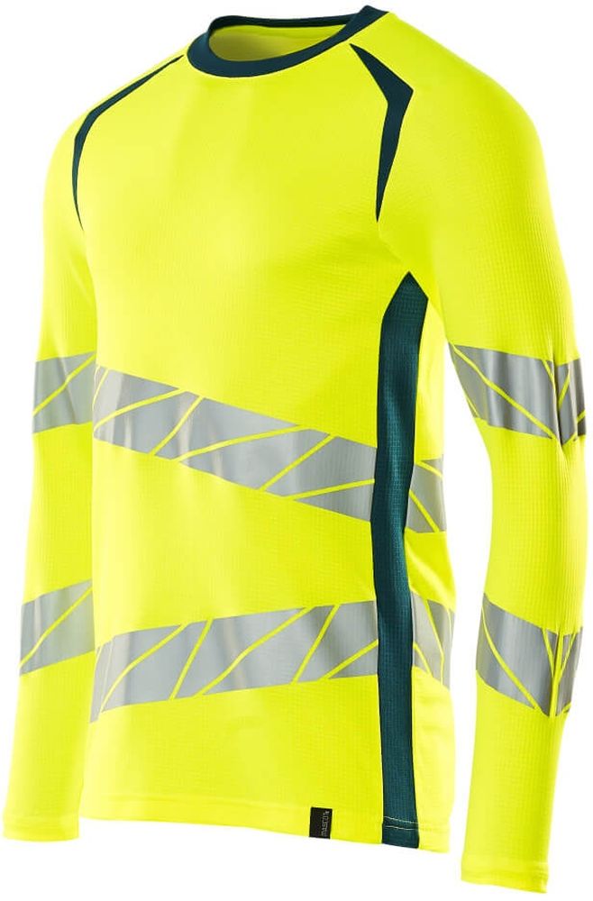 MascotT-ShirtLangarmAccelerateSafe19081-771Hi-visGelbDunkelpetroleum-XXL