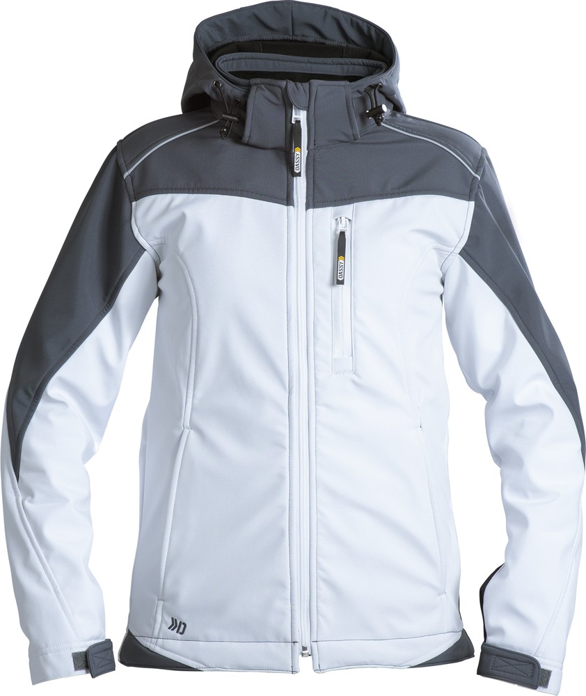 DassyZweifarbigeSoftshell-JackefrDamenJakartaWomenPES21WeiZementgrau