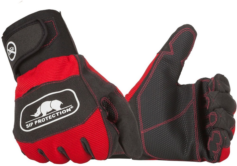 SIPArbeitshandschuheSchnittschutzhandschuheEN381-7Klasse1designALinkenhandundEN388201631312XD2RotSchwarz-10