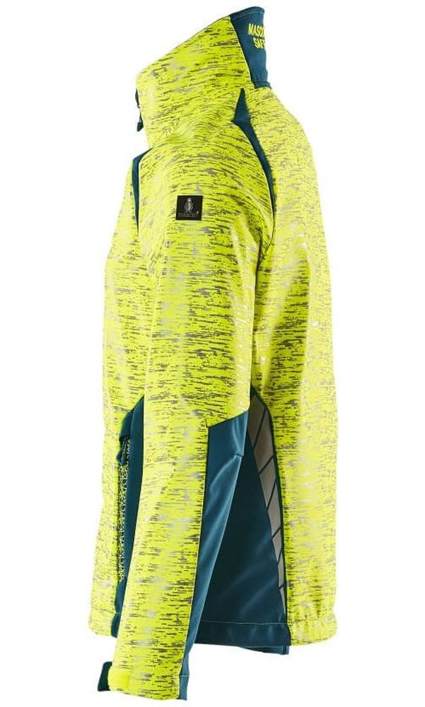MascotDamenSoftshellJackeAccelerateSafe19212-291Hi-visGelbDunkelpetroleum-XXL
