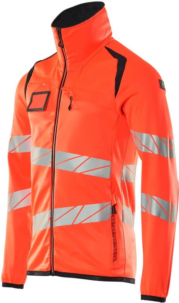 MascotFleecepullovermitReiverschlussAccelerateSafe19103-315Hi-visRotSchwarzblau-XXL