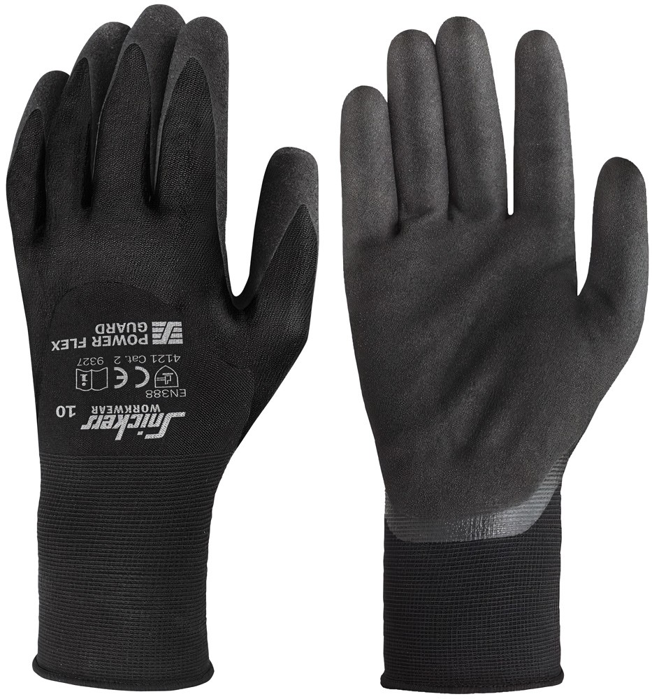 SnickersArbeitshandschuhePowerFlexGuardHandschuhe10PaarSchwarz