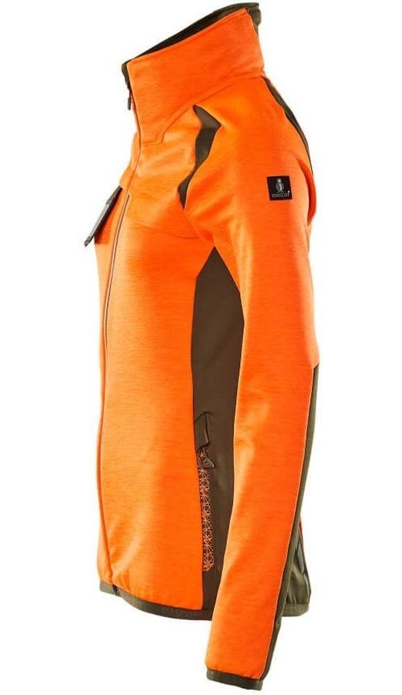 MascotDamenFleecepullovermitReiverschlussAccelerateSafe19453-316Hi-visOrangeMoosgrn-XXL