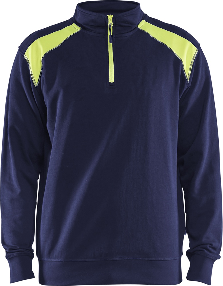 BlklderSweatshirtHalf-Zip2-farbig33531158MarineblauHighVisGelb-4XL