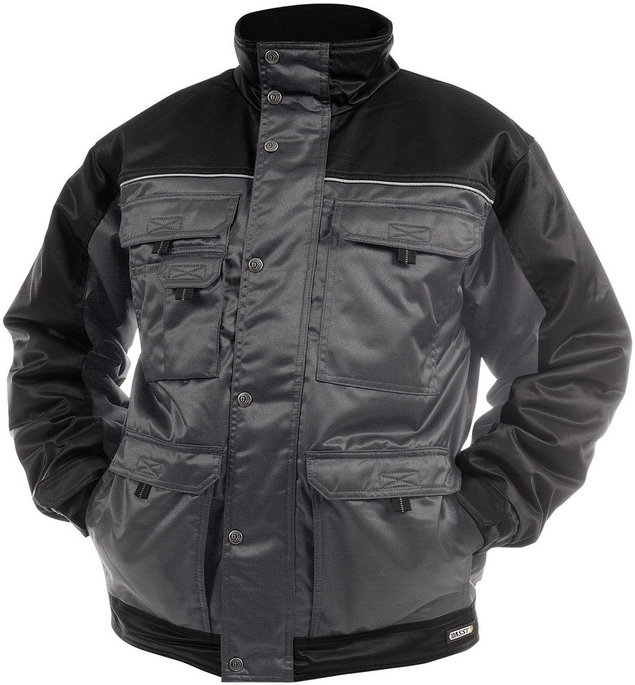 DassyZweifarbigeBeaverWinterjackeTignesPESCO17ZementgrauSchwarz-4XL