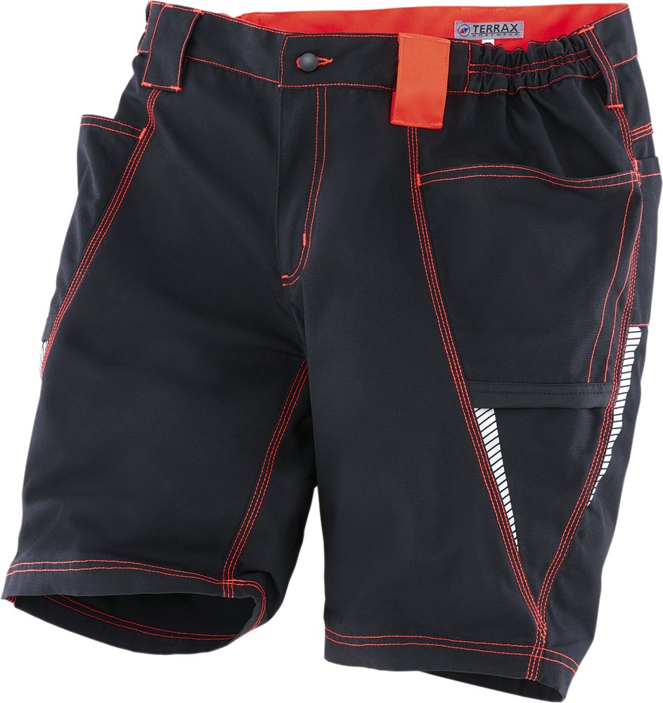 TerraxWorkwearShortSchwarzNeonRot