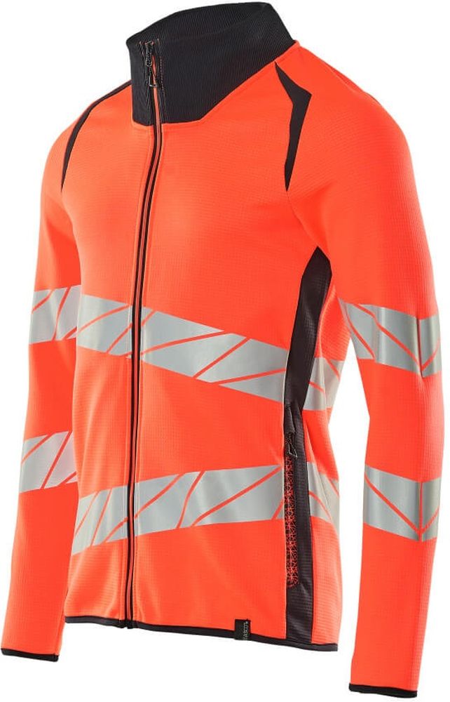 MascotSweatshirtmitReiverschlussAccelerateSafe19184-781Hi-visRotSchwarzblau-XXL