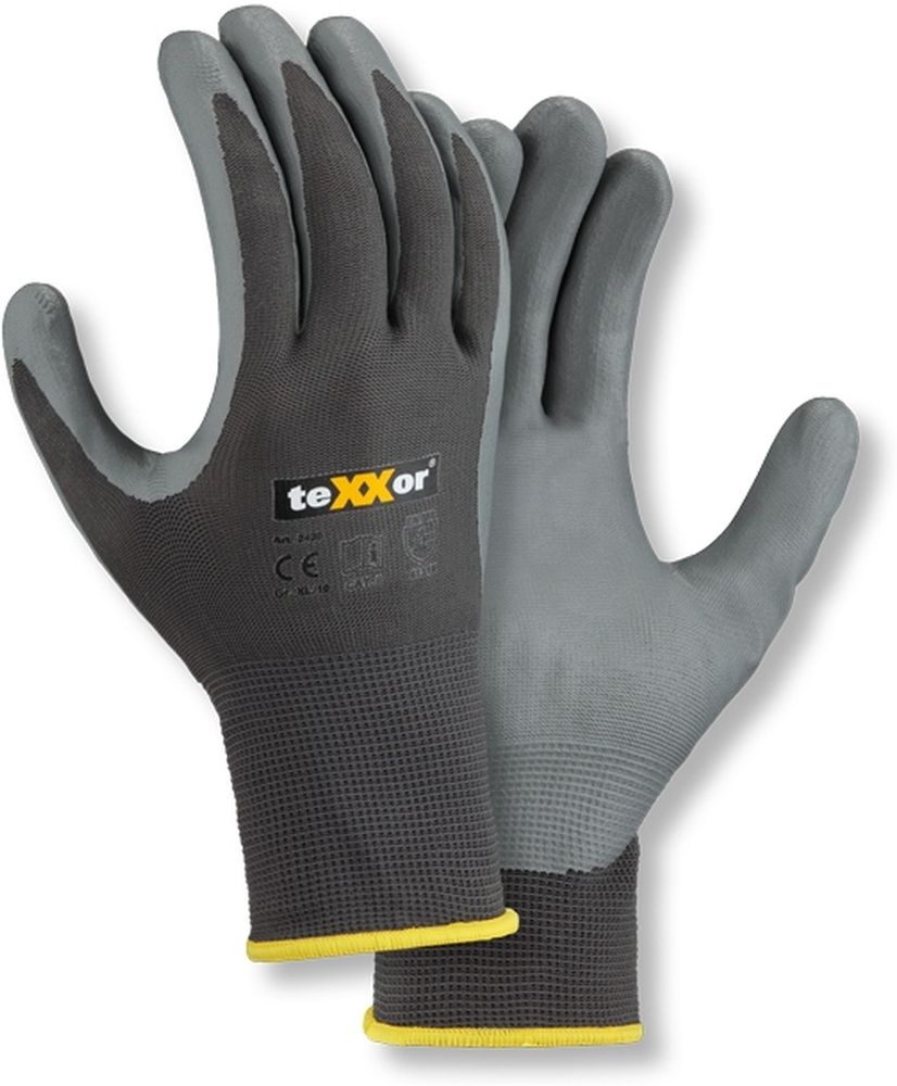 teXXorPolyester-HandschuheNitrilBeschichtet12Stck2430GrauGrau-7