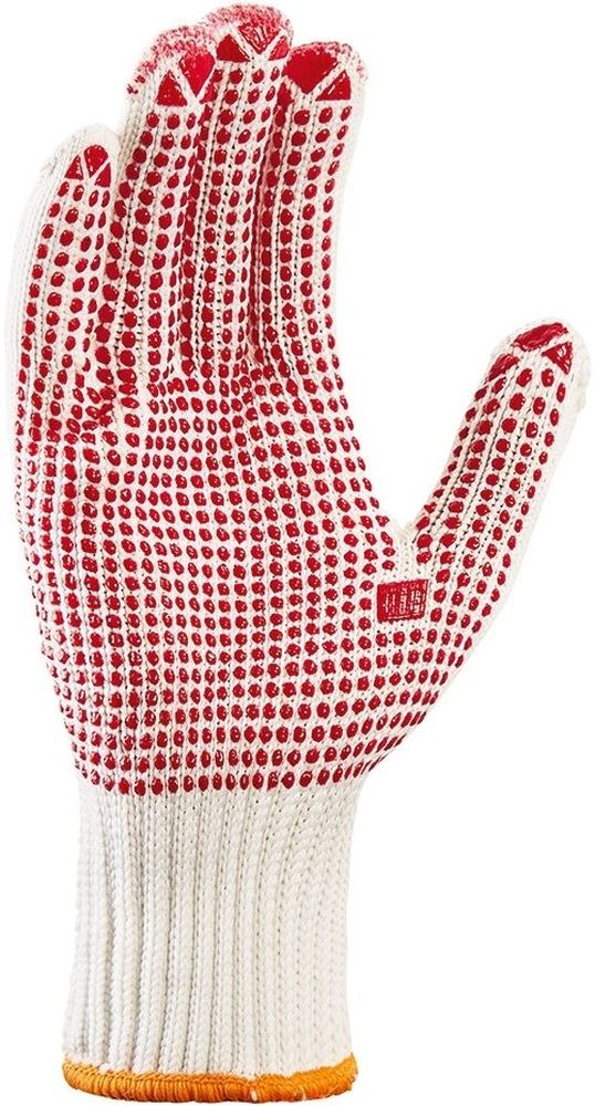 teXXorGrobstrick-HandschuheBaumwolleNylon12Stck1945BeigeRoteNoppen-8