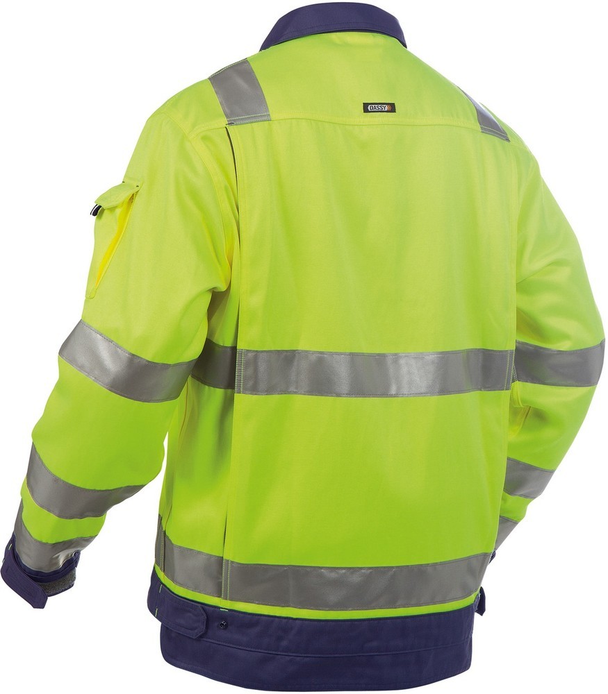 DassyWarnschutzArbeitsjackeDusseldorfPESCO74NeongelbDunkelblau-4XL