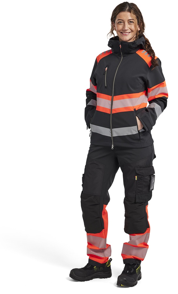 BlklderDamenArbeitsjackeHighVisSoftshellJacke44042513SchwarzHighRot-L