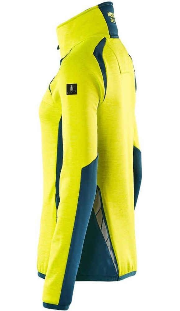 MascotDamenFleecepullovermitkurzemReiverschlussAccelerateSafe19353-316Hi-visGelbDunkelpetroleum-XXL