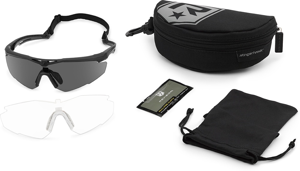 RevisionSchutzglasStingerhawkEyewear-SmokeClearLens4-0152-0080Black-L