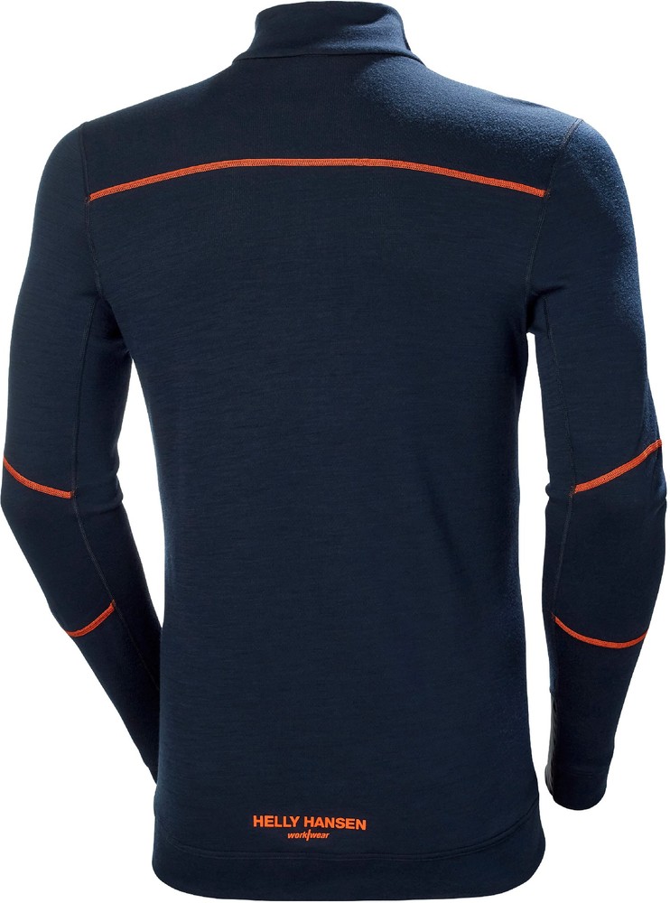HellyHansenLongsleeveLifaMerinoHalfZipNavyDarkOrange-XS