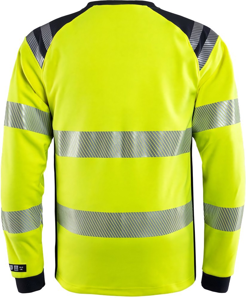 FristadsFlamestatHighVisLangarm-T-ShirtKl37359TFLWarnschutz-GelbMarine